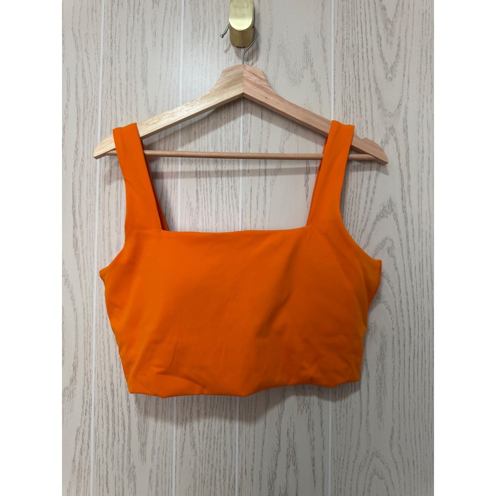 Spanx Womens Orange Square Neck Activewear Crop Tank Top Large L
